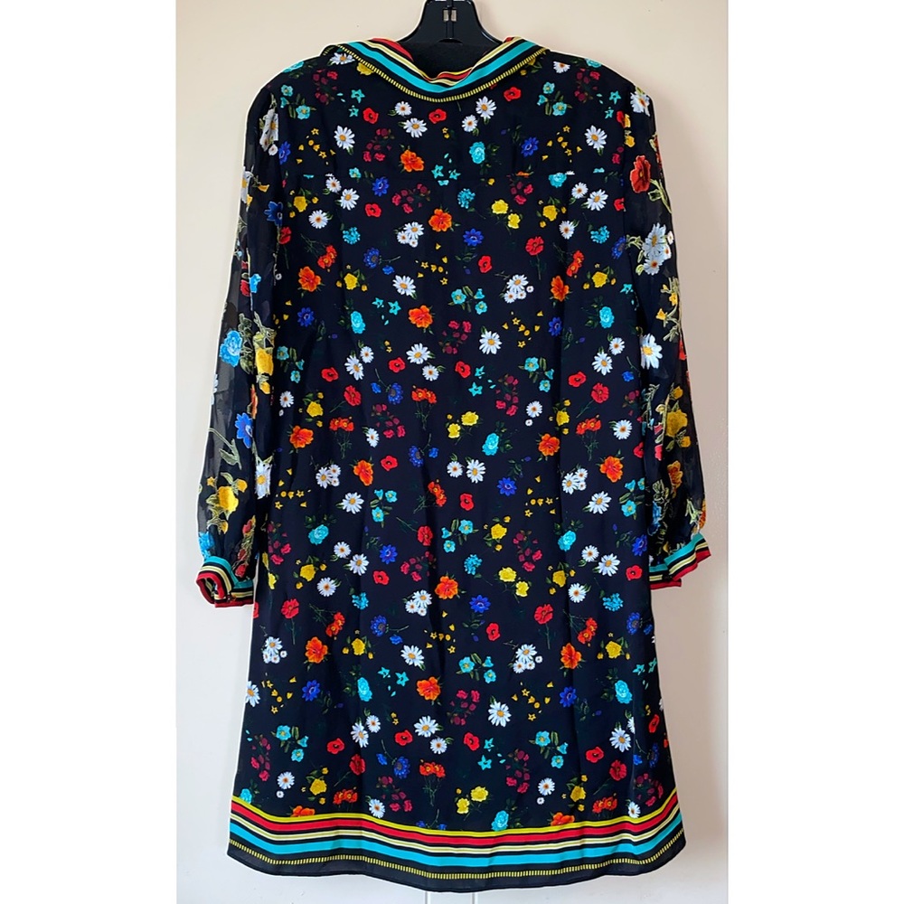 Alice + Olivia Lalita Floral Collared Mini Shirt Dress - Picture 8 of 16